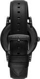 Emporio Armani Luigi Automatic Skeleton Black Dial Black Leather Strap Watch For Men - AR60012