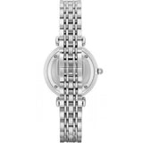 Emporio Armani Gianni T Bar White Marble Dial Silver Steel Strap Watch For Women - AR11170
