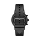 Emporio Armani Chronograph Quartz Silver Dial Black Rubber Strap Watch For Men - AR11048