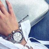 Michael Kors Bradshaw  Chronograph Silver Dial Silver Steel Strap Watch for Women - MK6174