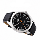 Lacoste Edmonton Black Dial Black Leather Strap Watch for Men - 2010888