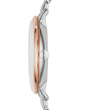 Fossil Jacqueline White Dial Two Tone Steel Strap Watch for Women - ES3844
