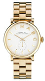Marc Jacobs Baker White Dial Gold Steel Strap Watch for Women - MBM3243