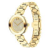 Movado Bold Crystal Gold Dial Gold Steel Strap Watch For Women - 3600492
