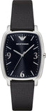 Emporio Armani Epsilon Quartz Black Dial Black Leather Strap Watch For Men - AR2490