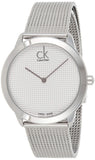 Calvin Klein Minimal White Dial Silver Mesh Bracelet Watch for Women - K3M2212Y