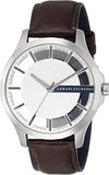 Armani Exchange Hampton Chronograph White Dial Brown Leather Strap Watch For Men - AX2187
