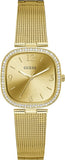 Guess Tapestry Diamonds Gold Dial Gold Mesh Bracelet Watch for Women - GW0354L2