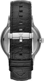 Emporio Armani Renato Analog Black Dial Black Leather Strap Watch For Men - AR8035