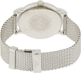 Emporio Armani Luigi Quartz Grey Dial Silver Mesh Bracelet Watch For Men - AR11069