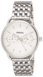 Fossil Tailor Silver Dial Silver Steel Strap Watch for Women - ES3712