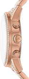 Michael Kors Ritz Three-Hand Glitz Rose Gold Dial Rose Gold Steel Strap Watch for Women - MK6748