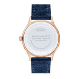 Movado Heritage Celestograf White Mother of Pearl Dial Blue Leather Strap Watch For Women - 3650011