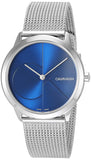 Calvin Klein Minimal Blue Dial Silver Mesh Bracelet Watch for Women - K3M2212N