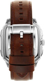 Fossil Inscription Automatic Skeleton Blue Dial Brown Leather Strap Watch for Men - BQ2571