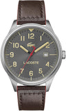 Lacoste Continental Gray Dial Brown Leather Strap Watch for Men - 2011020