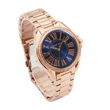 Michael Kors Kacie Three Hand Black Dial Rose Gold Steel Strap Watch for Women - MK6930
