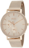 Hugo Boss Infinity Carnation Gold Dial Gold Mesh Bracelet Watch for Women - 1502519