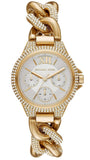 Michael Kors Camille Chronograph Silver Dial Gold Steel Strap Watch for Women - MK6842