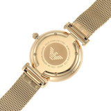 Emporio Armani Retro Gold Dial Gold Mesh Bracelet Watch For Women - AR1957