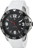 Tommy Hilfiger Sport Black Dial White Rubber Strap Watch for Men - 1790986