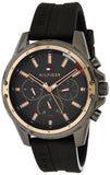 Tommy Hilfiger Mason Black Dial Black Rubber Strap Watch for Men - 1791792