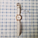Coach Delancey White Dial White Leather Strap Watch for Women - 14502716