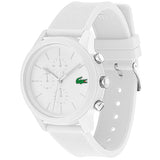 Lacoste 12.12 Chronograph White Dial White Silicon Strap Watch for Men - 2010974