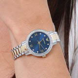 Emporio Armani Cleo Blue Dial Two Tone Steel Strap Watch for Women - AR11576
