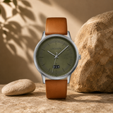 Lacoste Madrid Green Dial Brown Leather Strap Watch for Men - 2011035