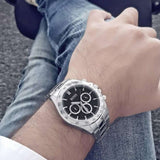 Hugo Boss Ikon Black Dial Silver Steel Strap Watch for Men - 1512965