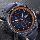 Lacoste Apext Blue Dial Blue Leather Strap Watch for Men - 2011297