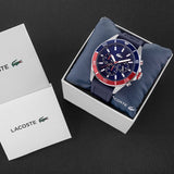 Lacoste Tiebreaker Chronograph Blue Dial Blue Silicon Strap Watch for Men - 2011154