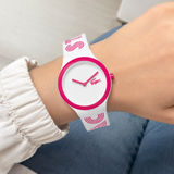 Lacoste Goa White Dial Two Tone Silicone Strap Watch for Woman - 2020106