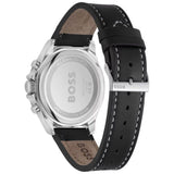 Hugo Boss Troper Chronograph Black Dial Black Leather Strap Watch For Men - 1514099