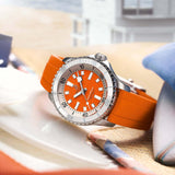 Breitling Superocean Automatic 36 Orange Dial Orange Rubber Strap Watch for Men - A17377211O1S1