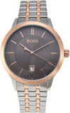 Hugo Boss Classic Grey Dial Two Tone Steel Strap Watch for Men - 1513688