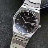Tissot PRX Powermatic 80 Black Dial Silver Steel Strap Watch For Men - T137.407.11.051.00