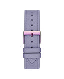 Guess Dahlia Analog Silver Dial Purple Leather Strap Watch For Women - GW0529L4