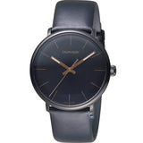 Calvin Klein High Noon Quartz Black Dial Black Leather Strap Watch for Men - K8M214CB