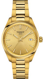 Tissot PR 100 Gold Dial Gold Steel Strap Watch for Women - T150.210.33.021.00