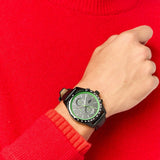 Lacoste Apext Black Dial Black Leather Strap Watch for Men - 2011296