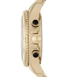 Marc Jacobs Rock Chronograph Black Dial Gold Steel Strap Watch for Women - MBM3253