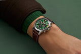 Breitling Top Time B01 Ford Mustang Green Dial Brown Leather Strap Watch for Men - AB01762A1L1X1