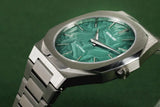 D1 Milano Ultra Thin Fir Green Dial Silver Steel Strap Watch for Men - D1-UTBJ34