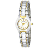 Bulova Classic White Dial Two Tone Steel Strap Watch for Women - 98T84