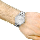 Burberry The City White Dial Silver Steel Strap Watch for Women - BU9144
