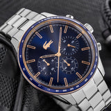 Lacoste Boston Chronograph Blue Dial Silver Steel Strap Watch for Men - 2011081