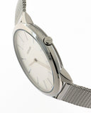 Calvin Klein Minimal Silver Dial Silver Mesh Bracelet Watch for Men - K3M21126