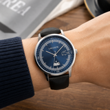 Lacoste Madrid Blue Dial Black Leather Strap Watch for Men - 2011034